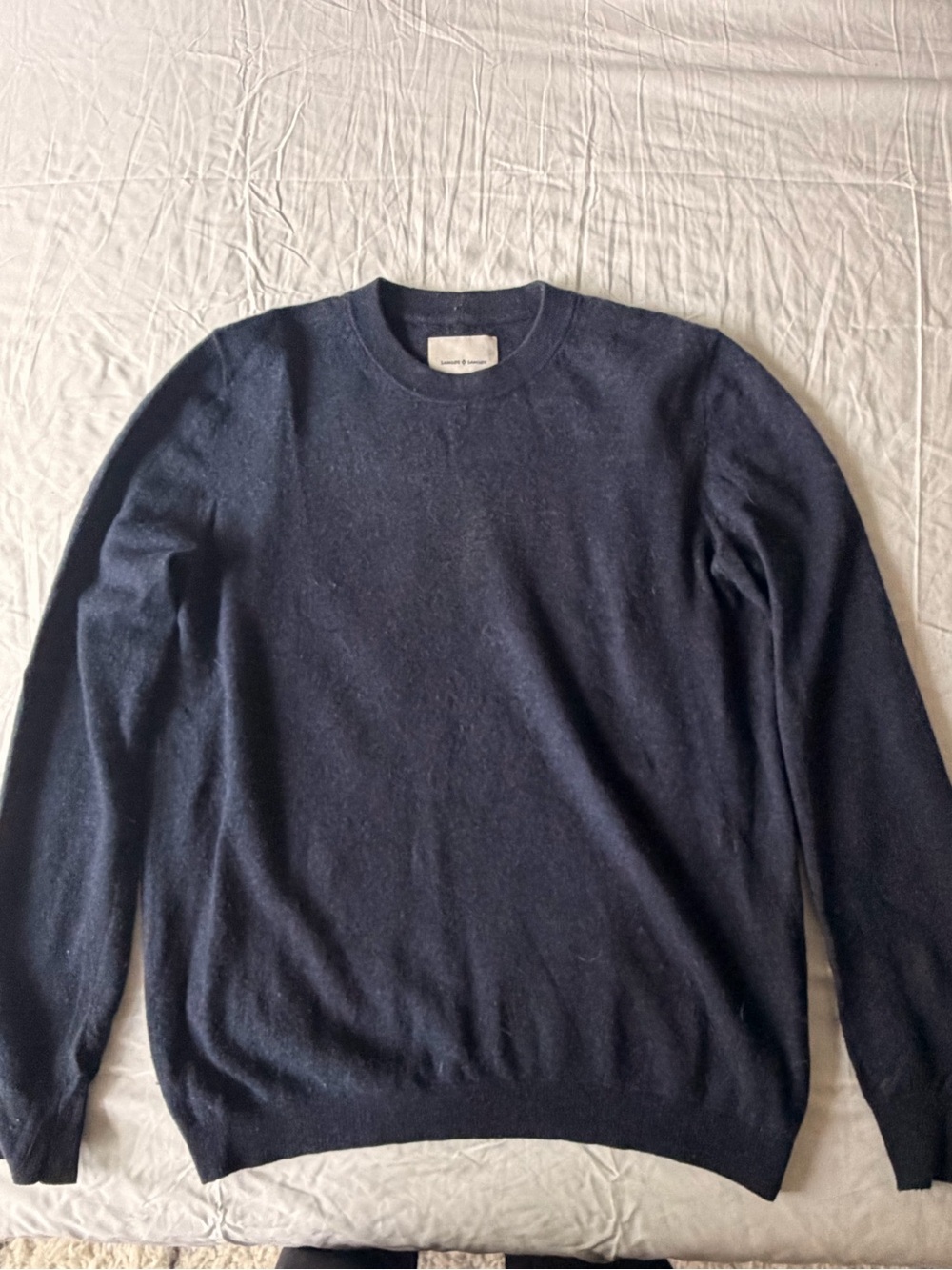 SAMSOE Classic Wool Navy Crewneck Sweater